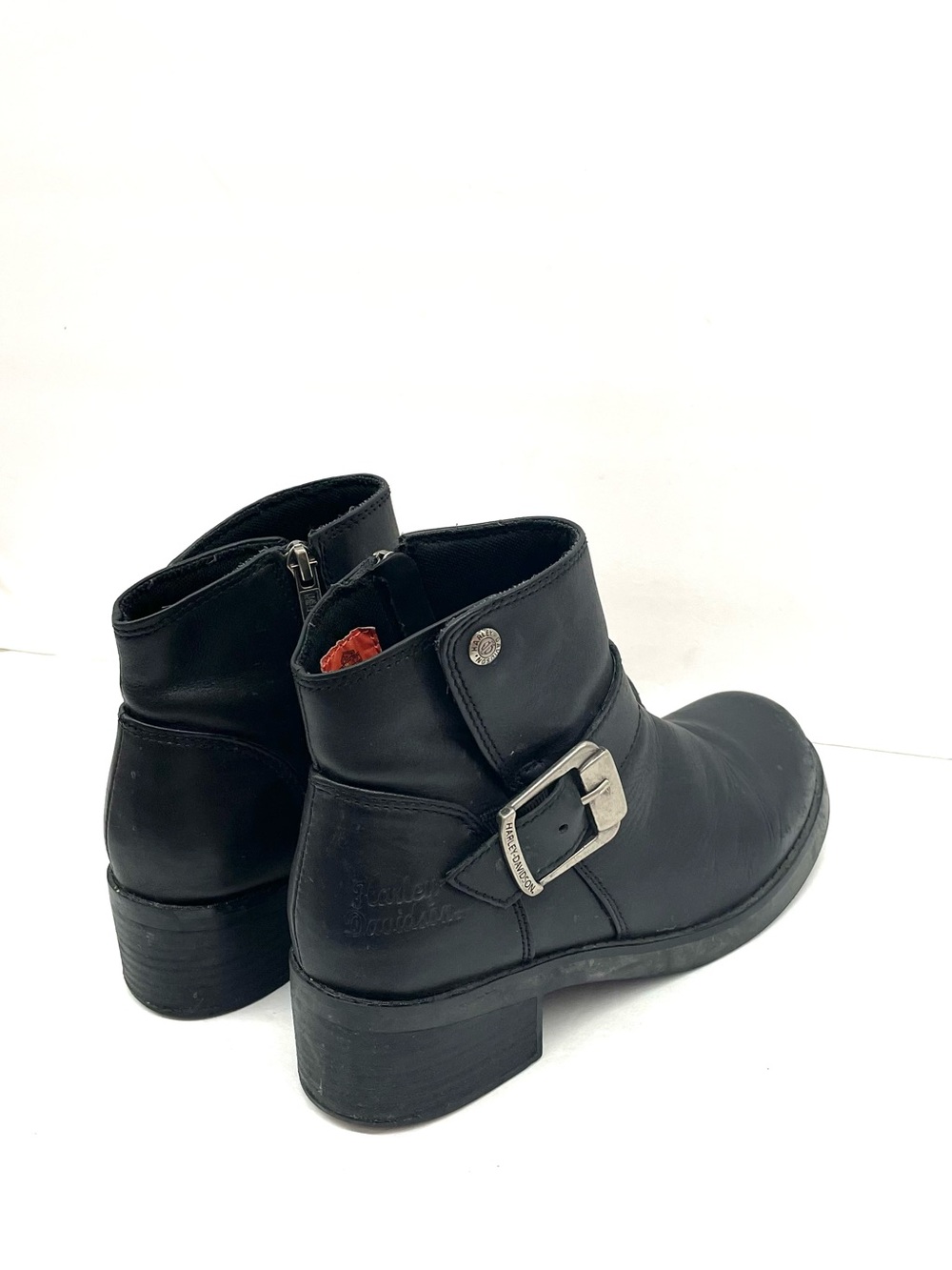 Harley-Davidson Black Ankle Buckle Boots for Women Sz 8 - Picture 3 of 5